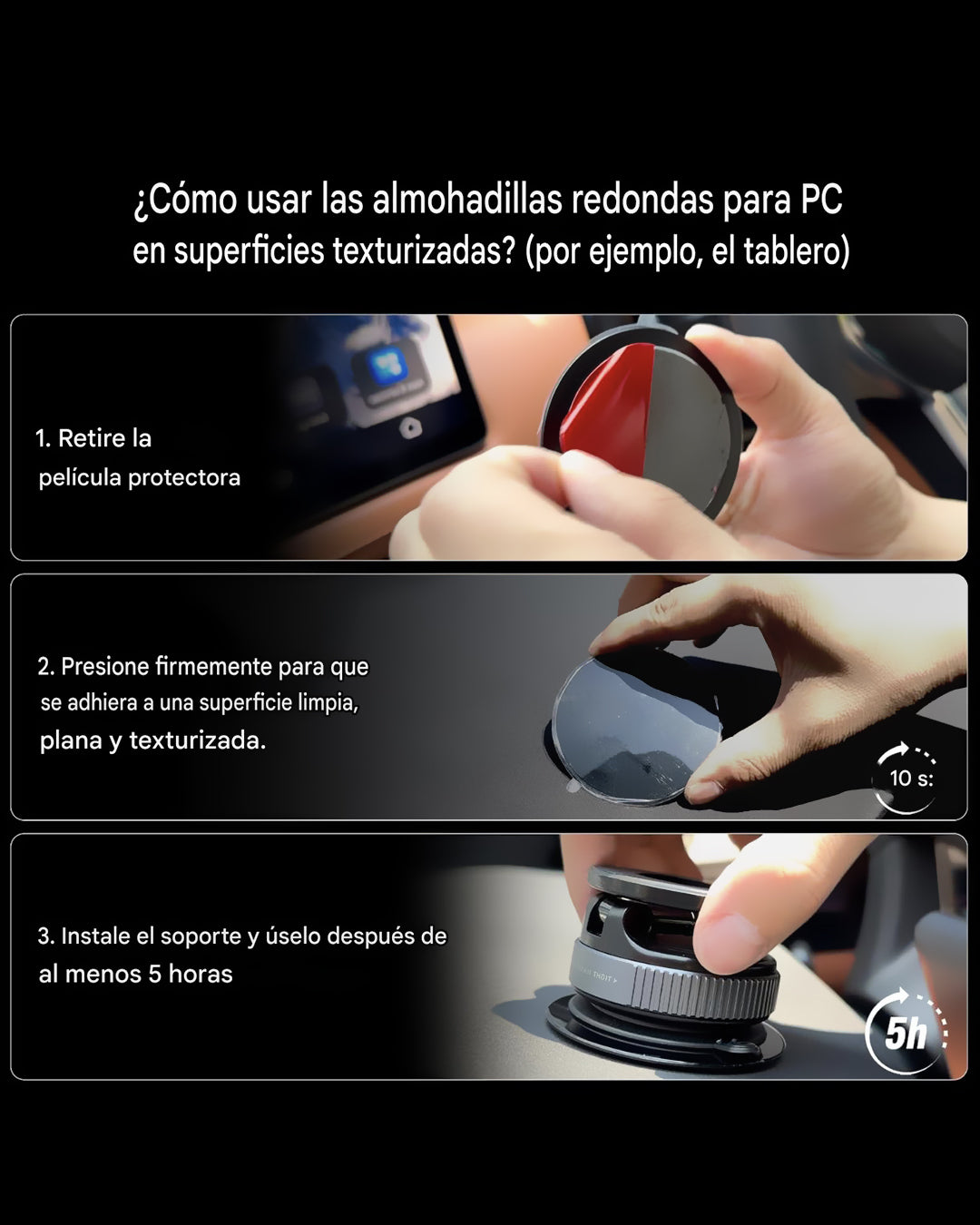 Soporte Celular magnético MagSafe para vehículos, oficina, videos - Extra fuerte con Ventosa, Giro 360° ajustable, iPhone y Android