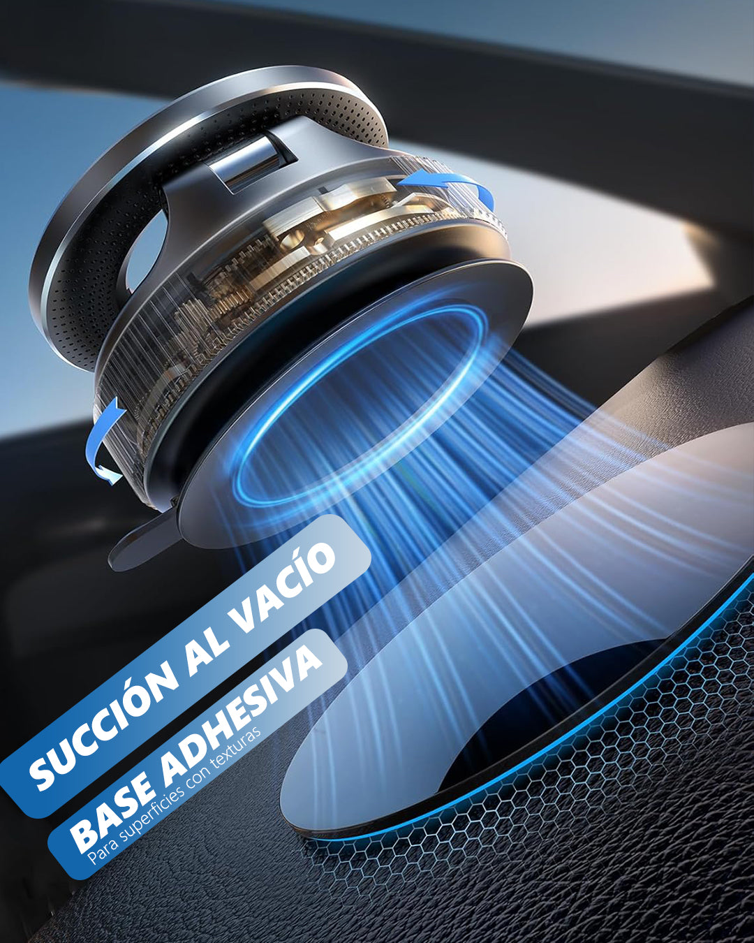 Soporte Celular magnético MagSafe para vehículos, oficina, videos - Extra fuerte con Ventosa, Giro 360° ajustable, iPhone y Android
